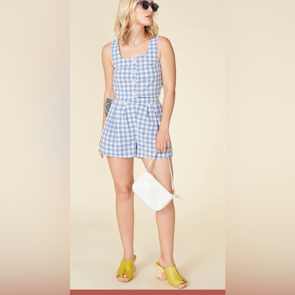 Wayre Travel Short Set in blue gingham - Picture 11 of 11